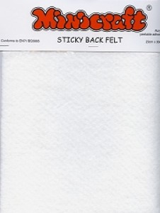 White Sticky Back Felt 23x30