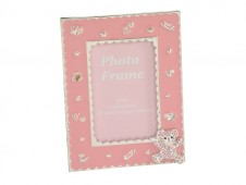 Silver Plate Pink Bear Photo Frame 4x6
