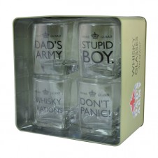 Dads Army Captioned Whisky Glasses