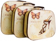 Nostalgic Suitcases Butterfly Set of 3