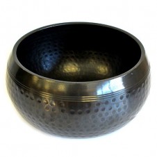 Large Black Beaten Bowl - 18cm