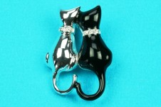Two Cats Brooch