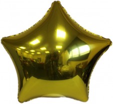 Gold Star Foil Balloon  Includes Straw Holder
