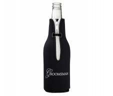 Groomsman Bottle Cozy Black